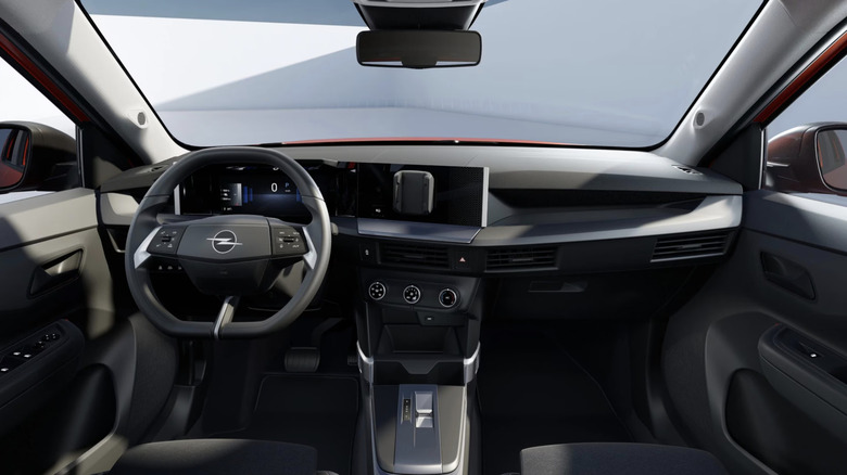 Dashboard of a 2025 Opel Frontera with no infotainment screen